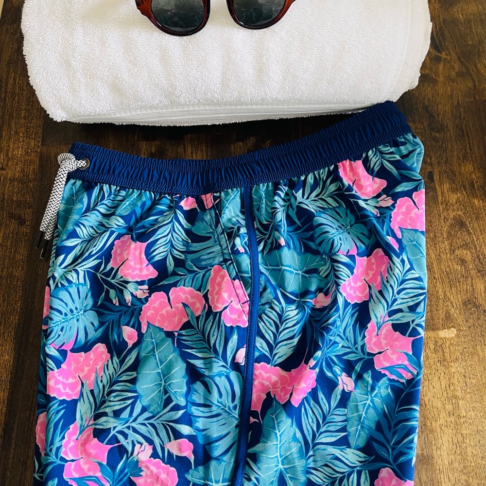 Floral Blue and Pink Swim Shorts